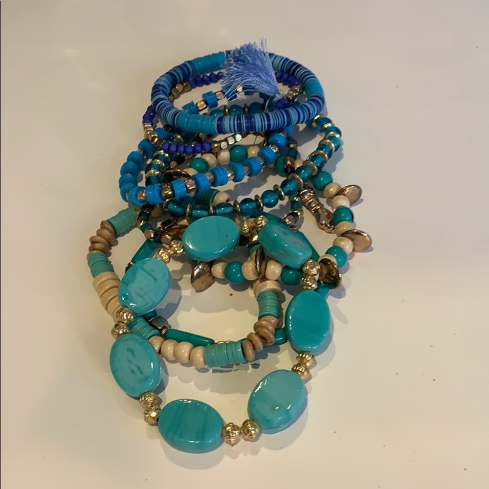 9 Piece Bohemian Stretch Bead Bracelet Set - Picture 6 of 6